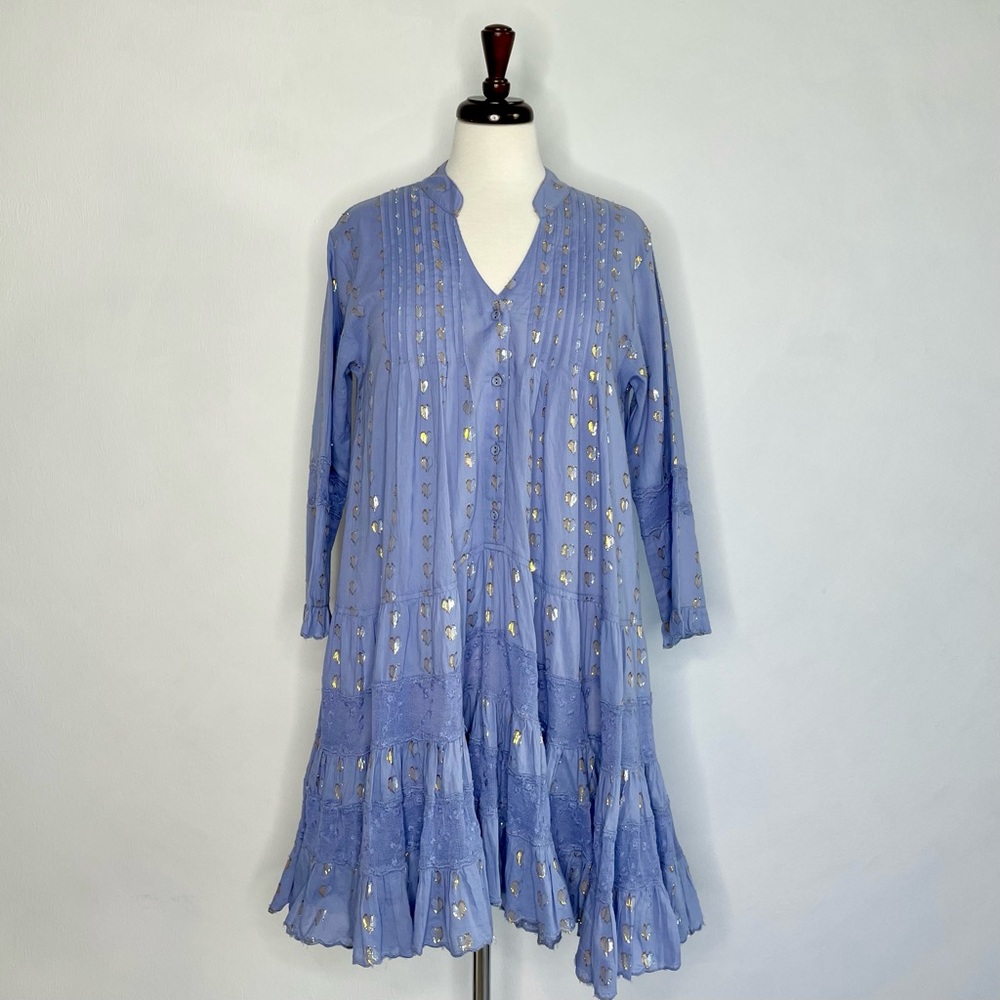 Sunday Saint-Tropez Metallic Hearts Dress, M